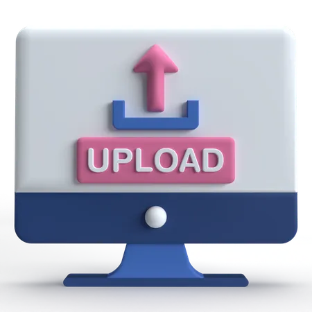 Computer Upload  3D Icon