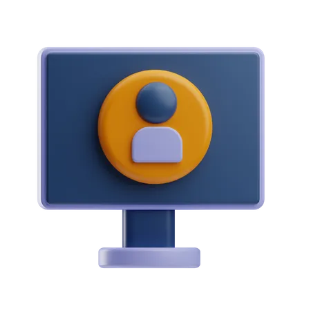 Computer User  3D Icon