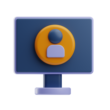 Computer User  3D Icon