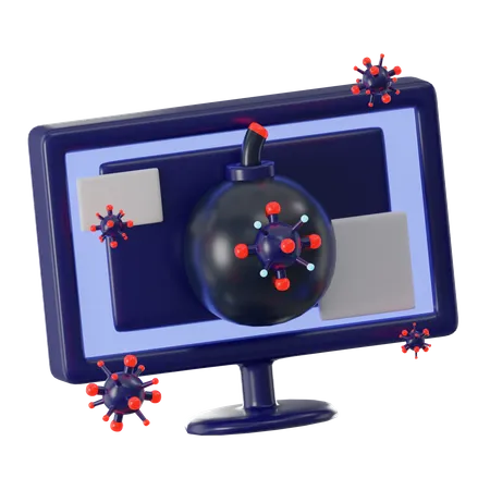 Computer Virus  3D Icon