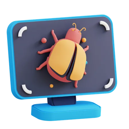 3 D Illustration Of Computer Getting Virus 3D Icon