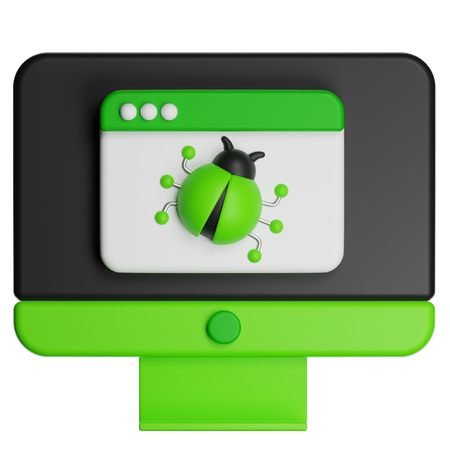 Computer Virus Infected  3D Icon