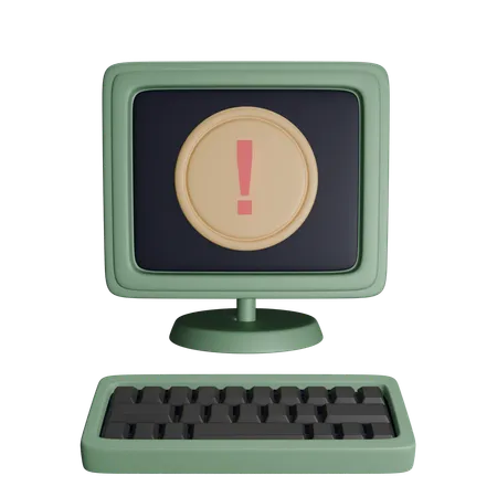 Computer Warning  3D Icon