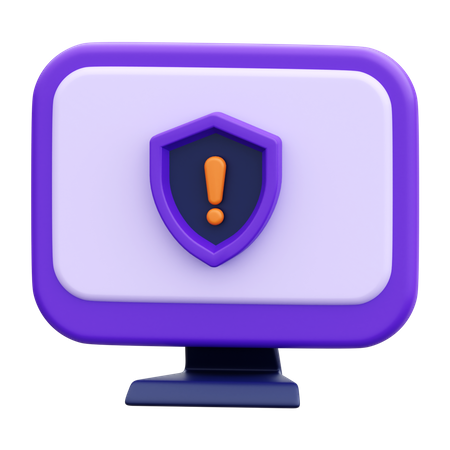 Computer Warning  3D Icon