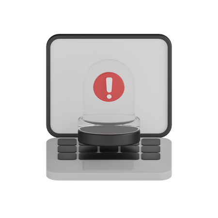 Computer Warning  3D Icon