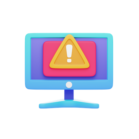 Computer Warning  3D Icon