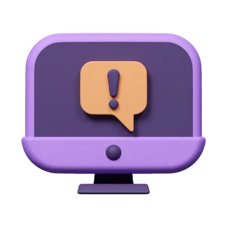 Computer Warning  3D Icon