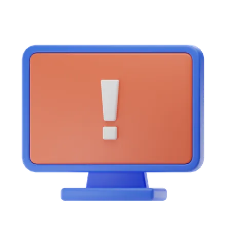 Computer warning  3D Icon