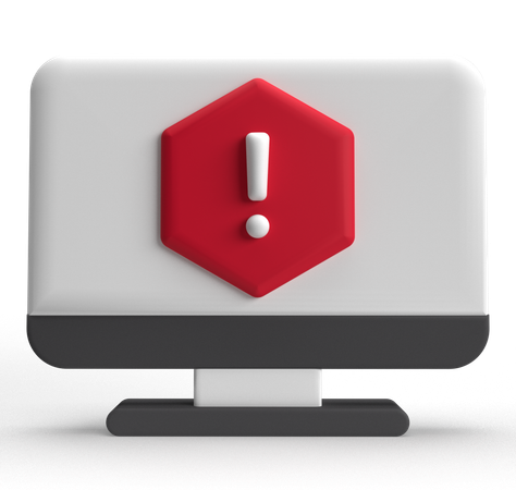 Computer Warning  3D Icon