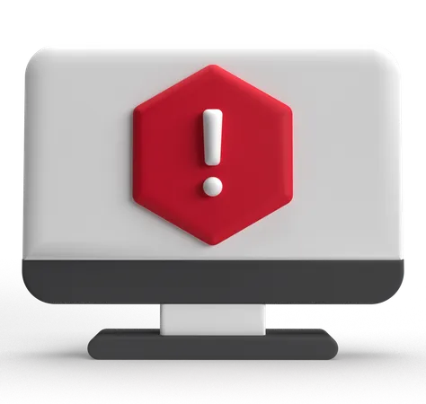 Computer Warning  3D Icon