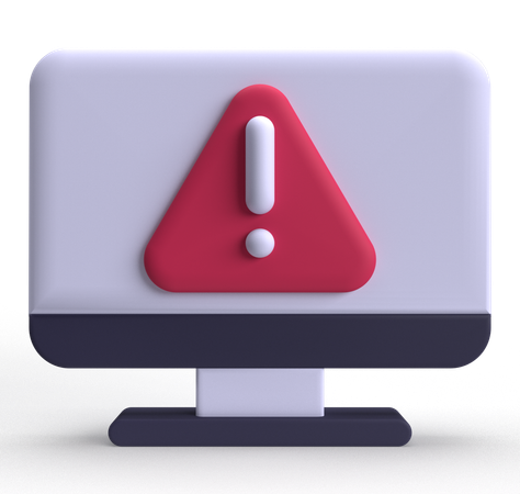 Computer Warning  3D Icon