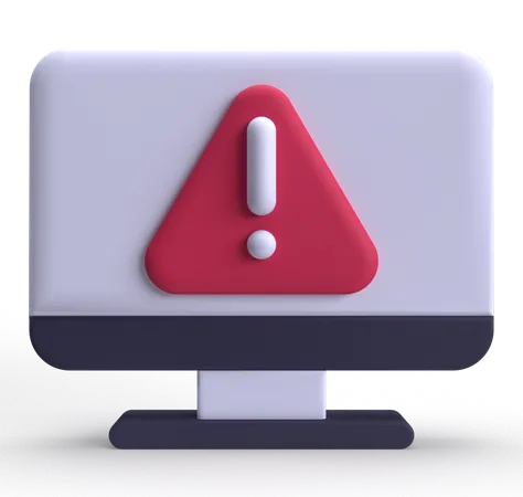Computer Warning  3D Icon