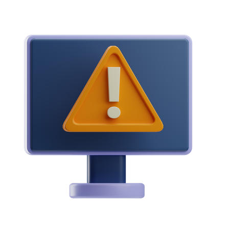 Computer Warning  3D Icon