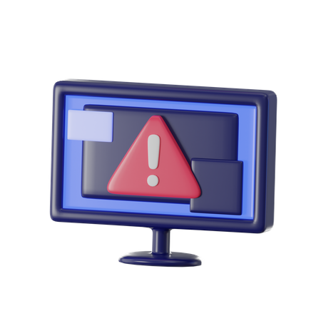 Computer Warning  3D Icon