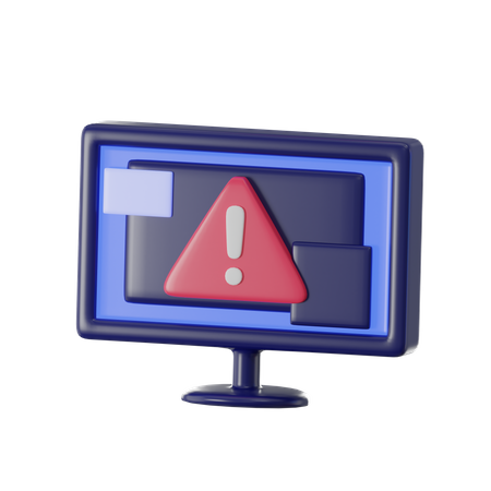 Computer Warning  3D Icon