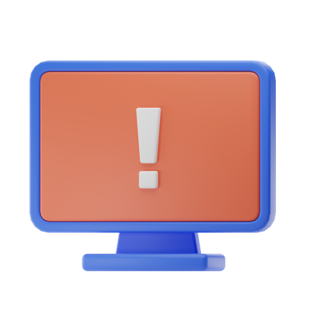Computer warning  3D Icon
