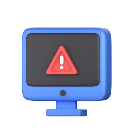 Computer Warning Alert  3D Icon