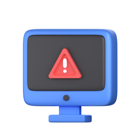 Computer Warning Alert  3D Icon