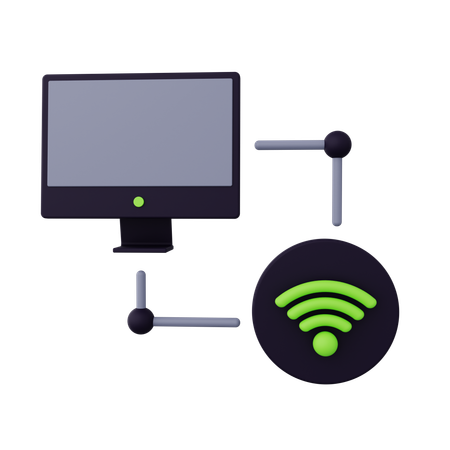 Computer Wifi  3D Icon