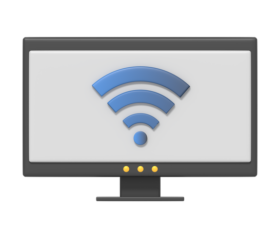 Computer Wifi  3D Icon