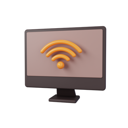 Computer Wifi  3D Icon