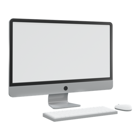 Computer With Keyboard  3D Icon