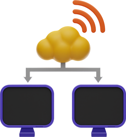 Computer-WLAN-Verbindung  3D Icon