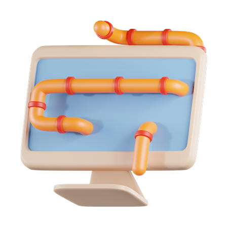 Computer Worm  3D Icon