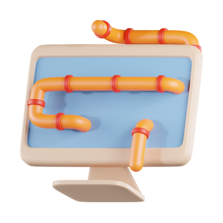 Computer Worm  3D Icon