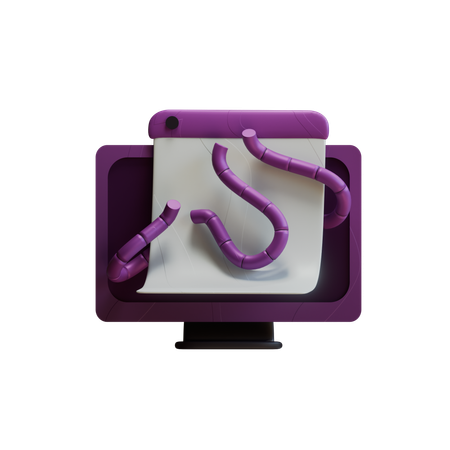 Computer Worms  3D Icon