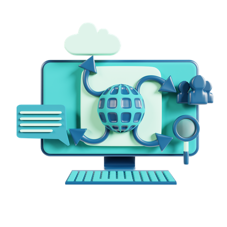 Computernetzwerk  3D Icon