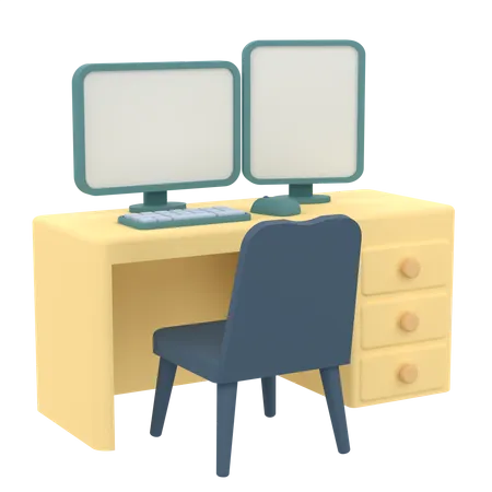 Computer Tisch  3D Icon