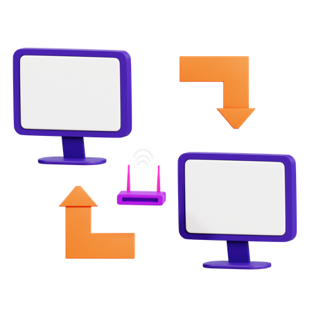 Computerverbindung  3D Icon