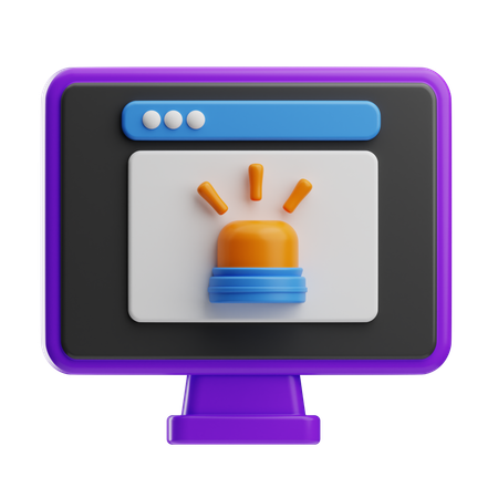 Computerwarnung Internetsicherheit  3D Icon