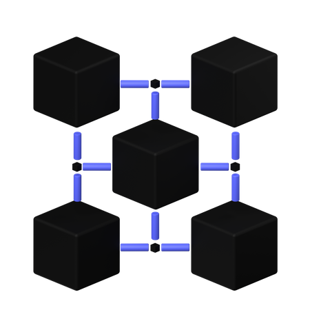 Computing Blockchain  3D Icon