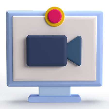 Computor Video  3D Icon