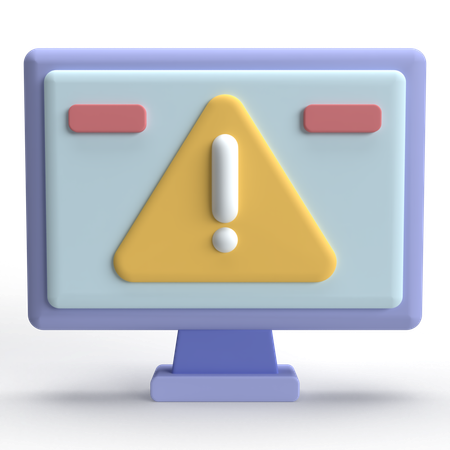 Computor Warning  3D Icon