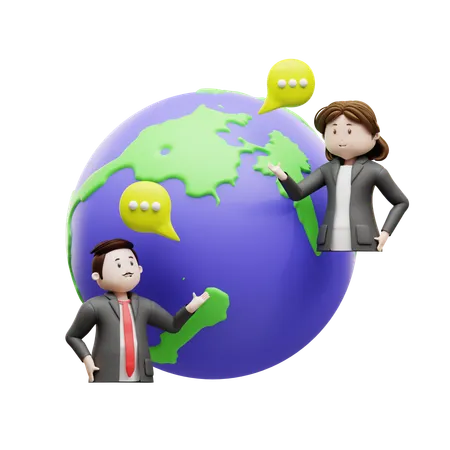 Comunicação global  3D Illustration