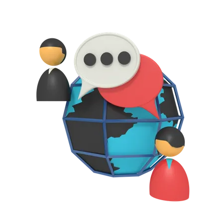 Comunicacion global  3D Icon