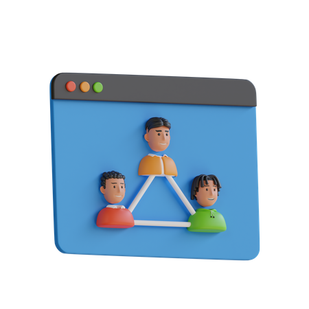 Comunidad online  3D Icon