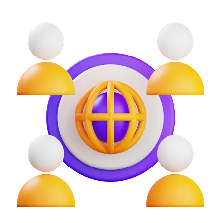 Comunidad online  3D Icon