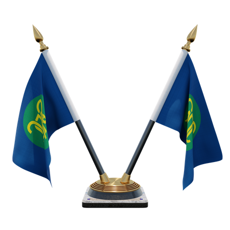 Suporte de bandeira de mesa dupla (V) da Comunidade de Desenvolvimento da África Austral  3D Icon