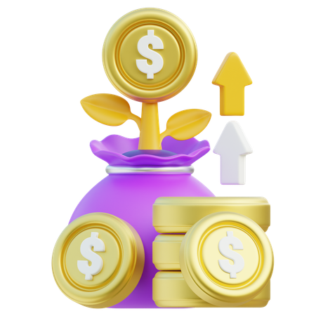 Crescimento do conceito de investimentos financeiros  3D Icon