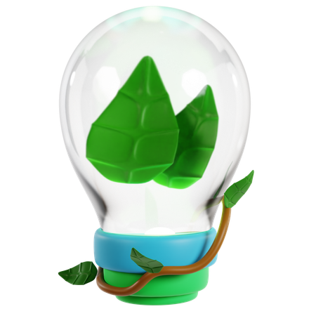 Conceito de lâmpada de energia verde  3D Icon