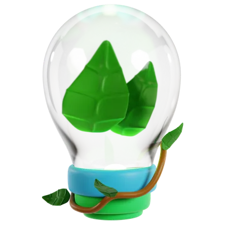 Conceito de lâmpada de energia verde  3D Icon