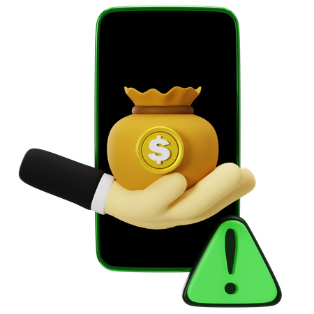 Concept d'alerte d'investissement pour smartphone  3D Icon