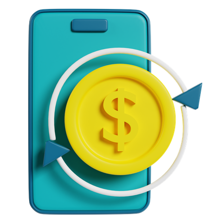 Concept de transfert bancaire mobile  3D Icon