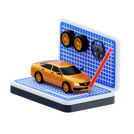 Conception automobile  3D Icon