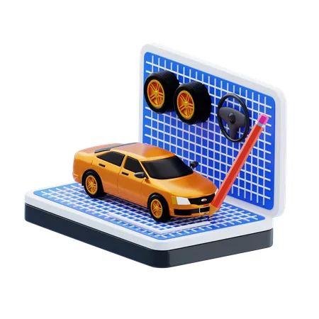 Conception automobile  3D Icon