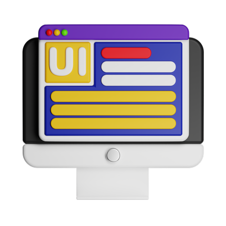Conception d'interface utilisateur de site Web  3D Icon